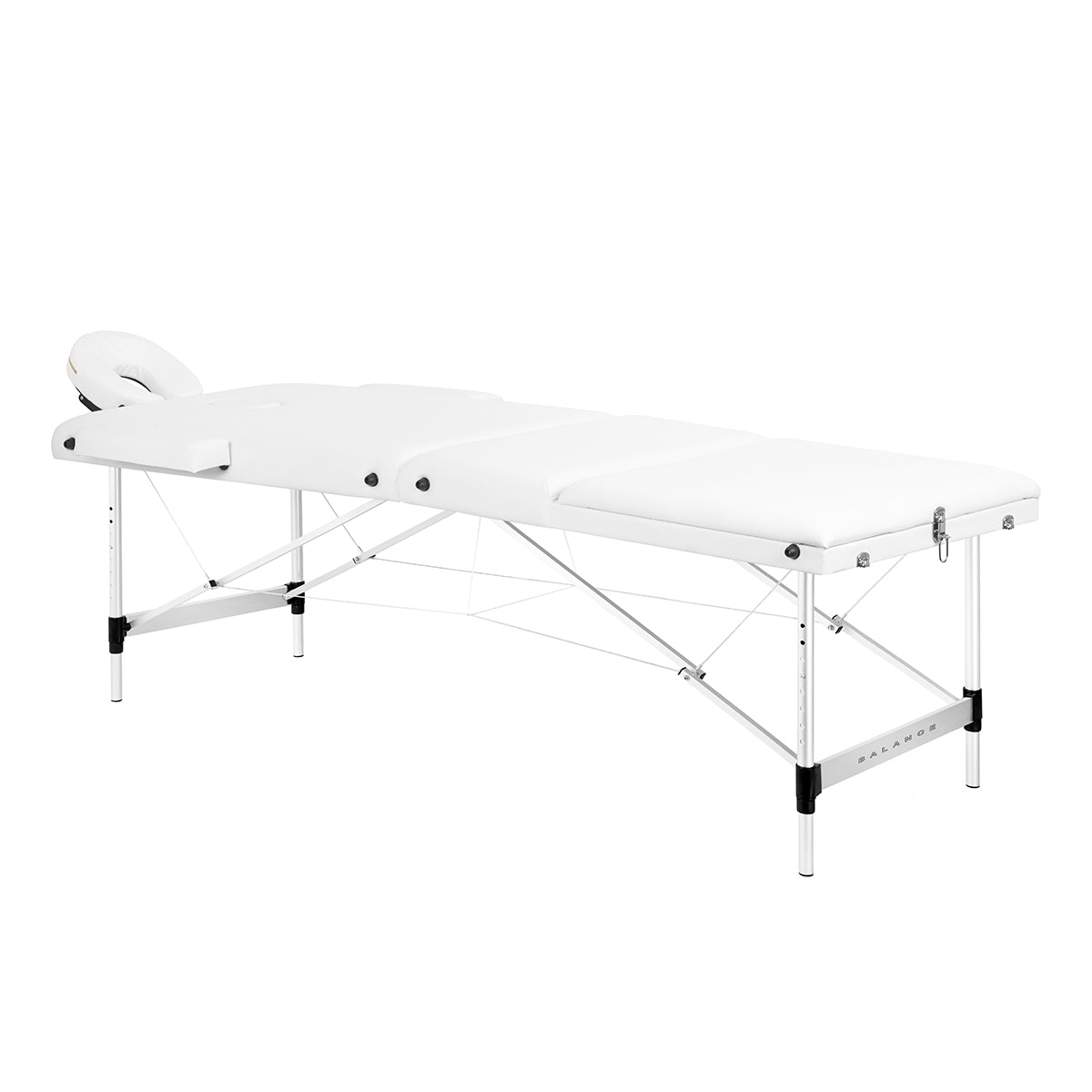 BALANCE aluminium folding massage table 3 segment white