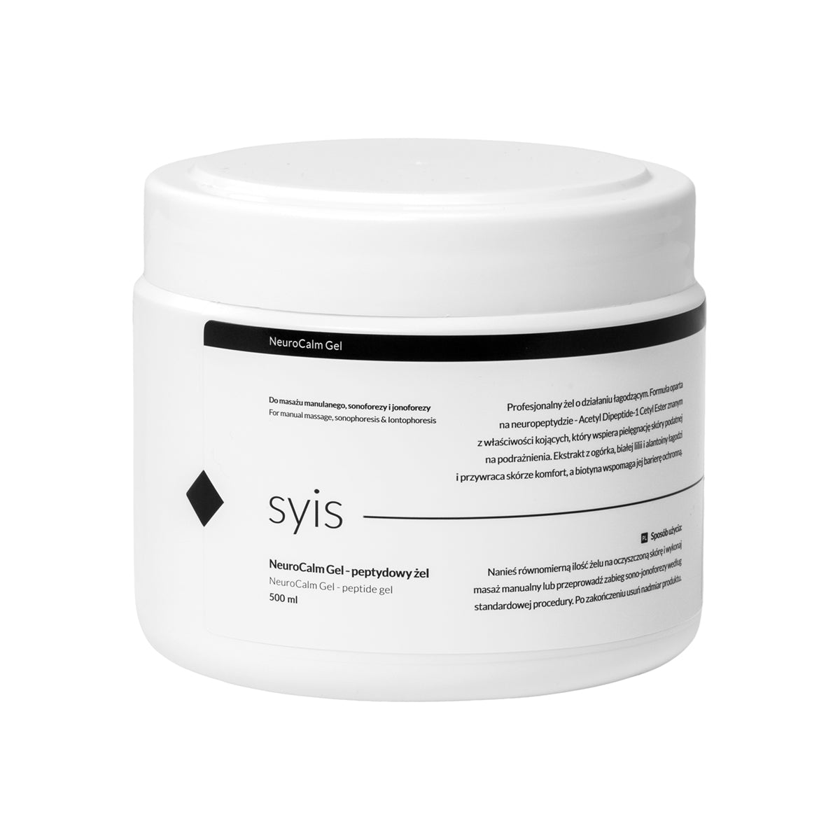 Syis NeuroCalm Gel – Peptide Gel for Manual Massage, Sonophoresis and Iontophoresis 500 ml