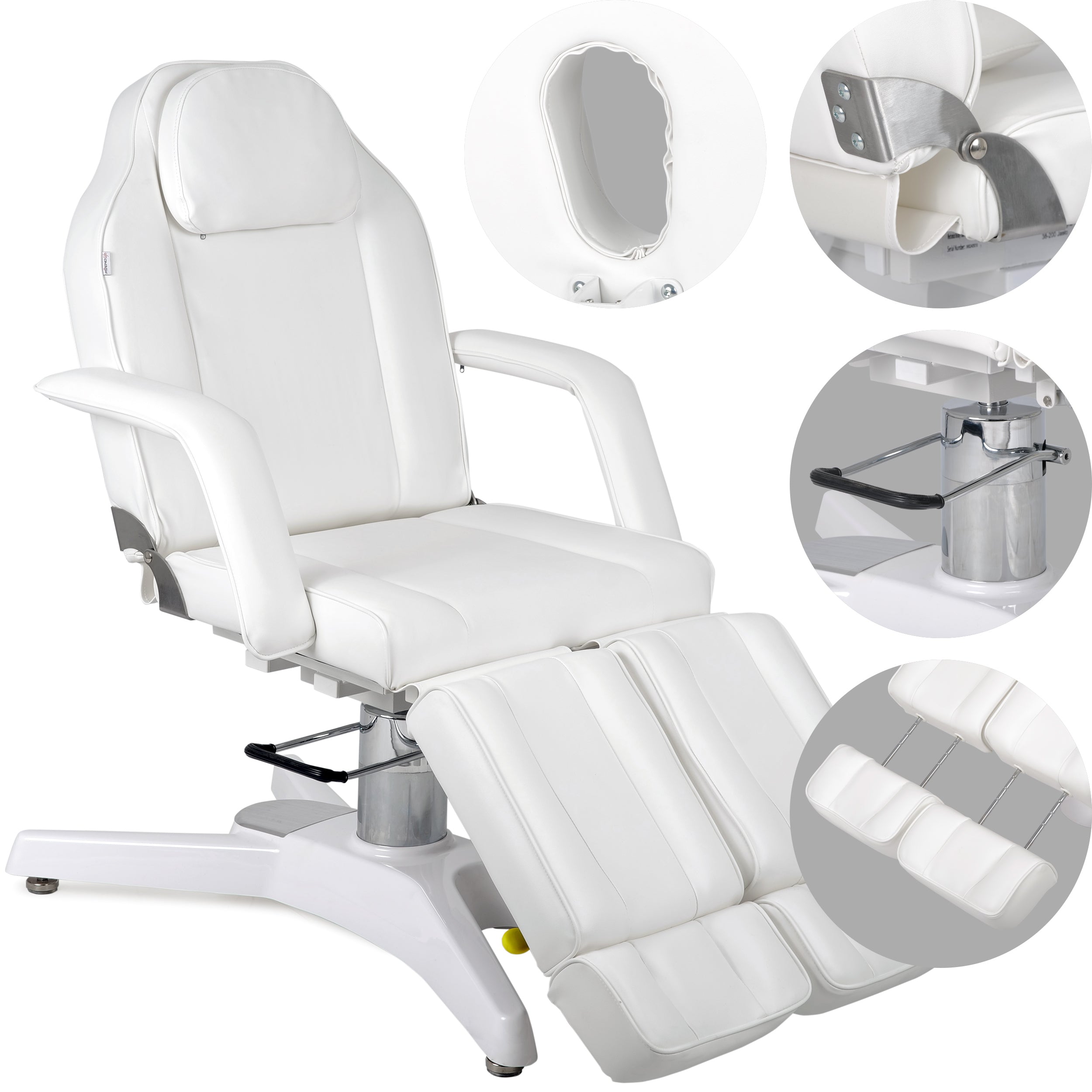 MAX Bianco hydraulic beauty chair with pneumatic adjustment