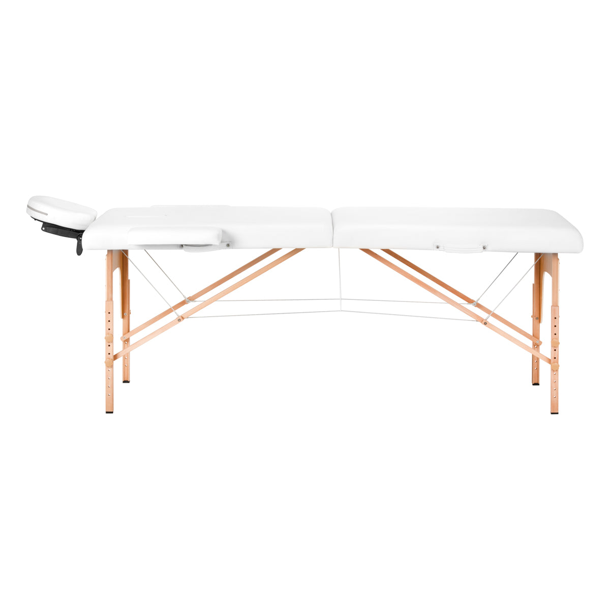 WOODEN FOLDING MASSAGE TABLE COMFORT ACTIV FIZJO LUX 2-SECTIONS 190X70 WHITE